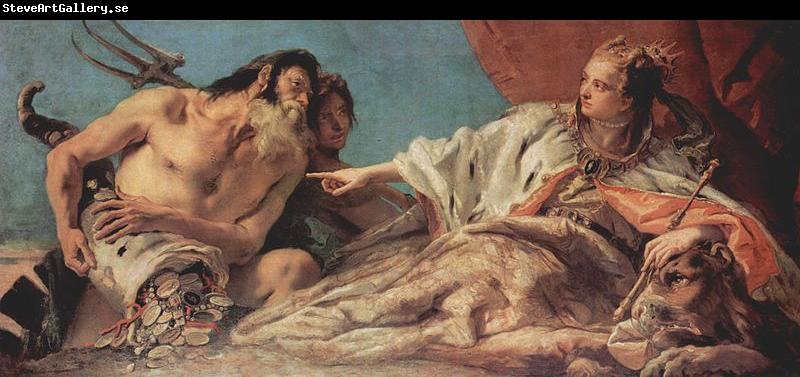 Giovanni Battista Tiepolo Neptun bietet der Stadt Venedig Opfergaben